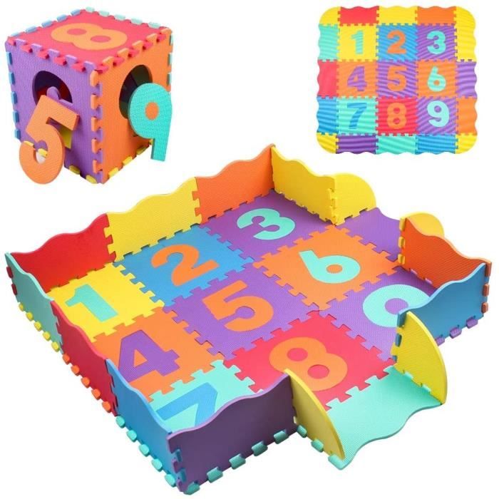 25 Pieces Puzzle Tapis Dalle Mousse Bebe Non Toxiques Tapis De Sol Epais Tapis De Jeu De Cloture Enfant 1 1 Cm 16 Cdiscount Jeux Jouets