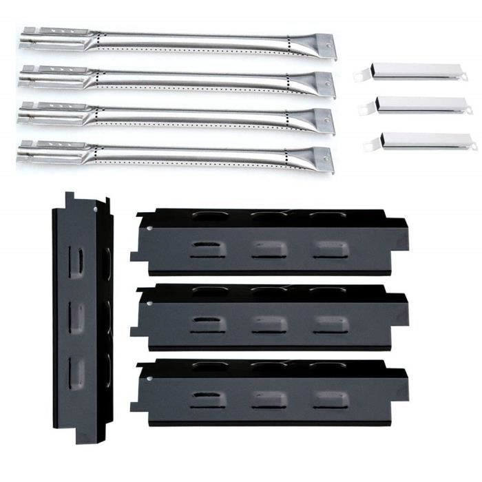 Lot 4 Cache-Brûleurs Universels GFTIME 29-43cm - Pour Charbroil, Landmann, Enders, Barbecook... - Acier Inox