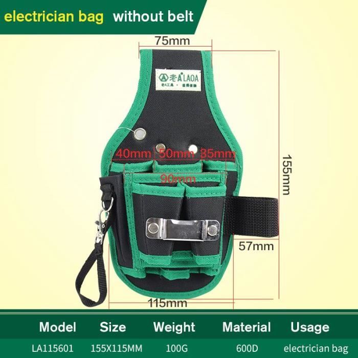 Sac à outils pour électricien avec plusieurs poches Pochette à outils