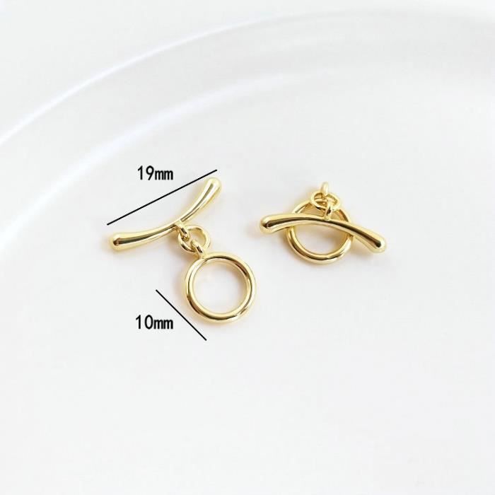 10 Fermoirs Ovales à Bascule En Laiton Plaqué Or 18K Véritable – Idéal Pour Bijoux DIY