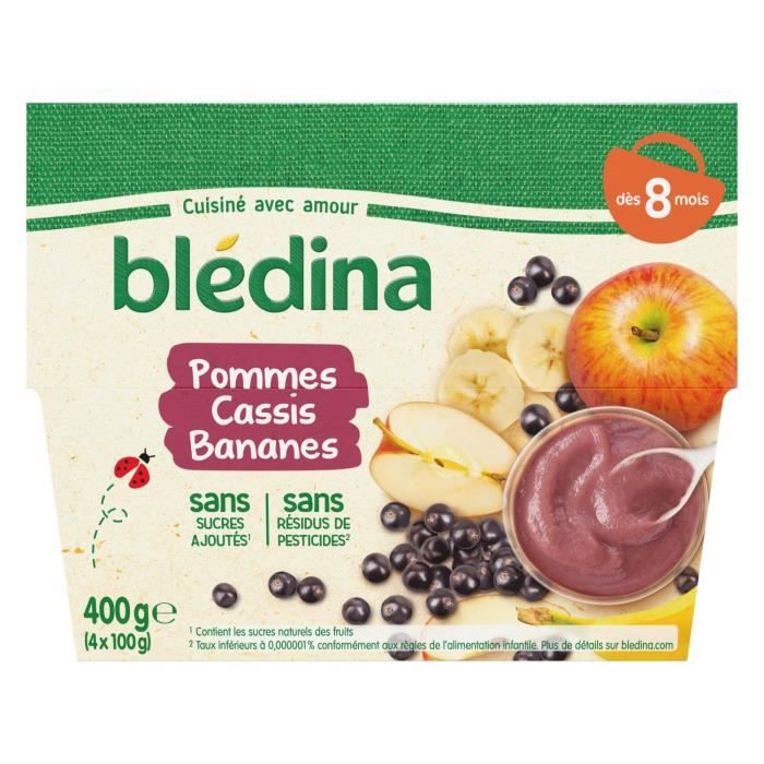 Lot De 9 Bledina Compote Bebe Pommes Cassis Bananes Des 8 Mois 4 Pots De 100 G Achat Vente Compote Dessert Fruite Lot De 9 Bledina