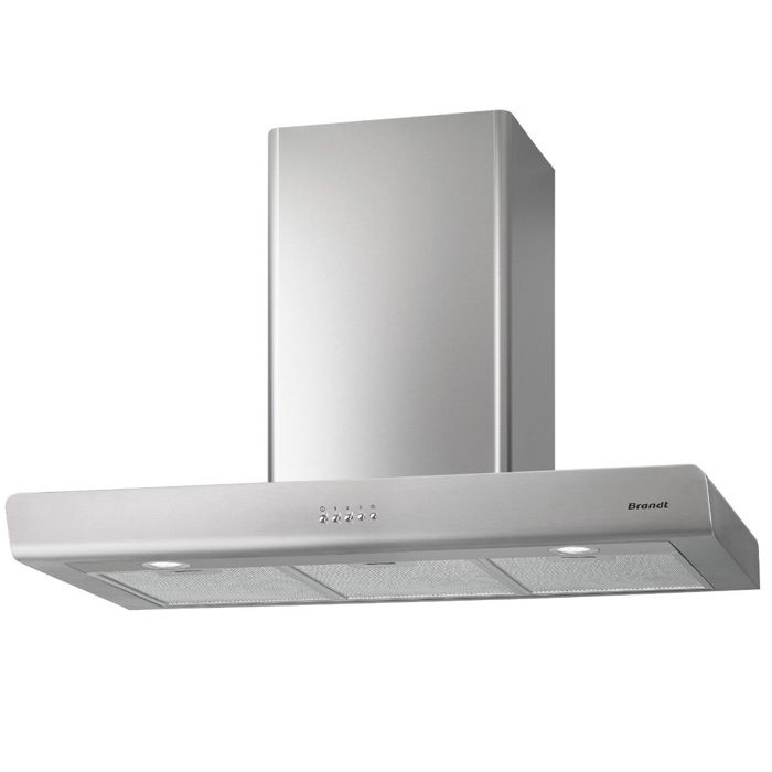 Brandt - hotte décorative murale 90cm 606m3/h inox - bhb6902x