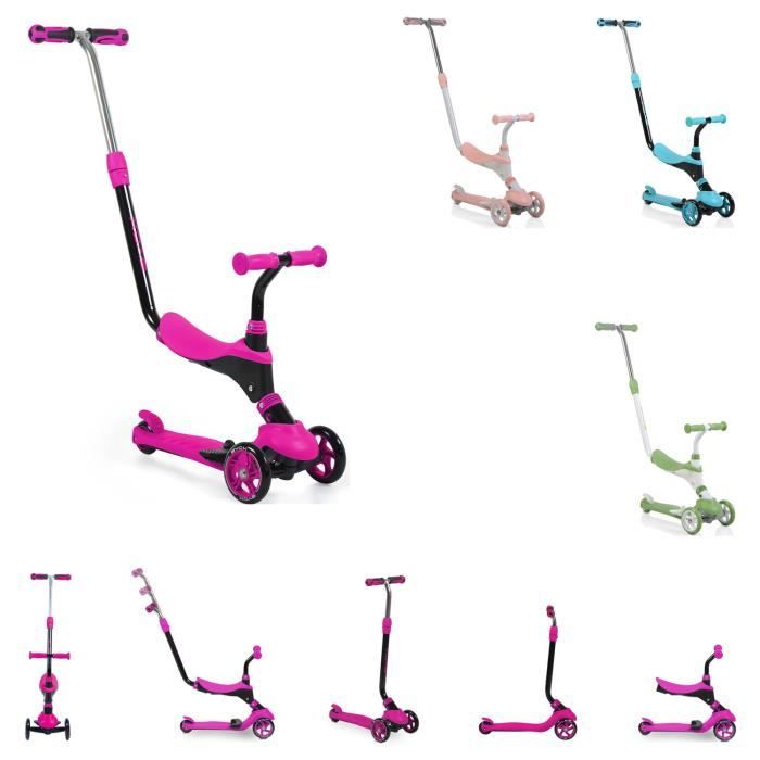 Trottinette D'équilibre Enfant à Trois Roues Avec LED Et Musique - Rose