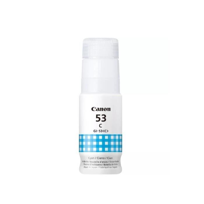 Bouteille dencre – CANON – GI-53C – Cyan – Compatibilité PIXMA G650 et G550 – (4673C001)
