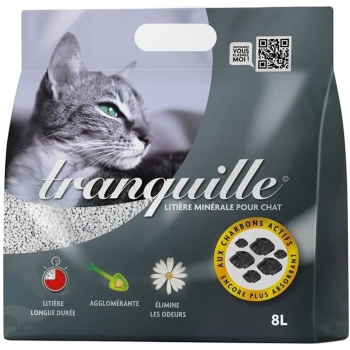 Tranquille Litière Minérale Pour Chat 8L (lot de 2)