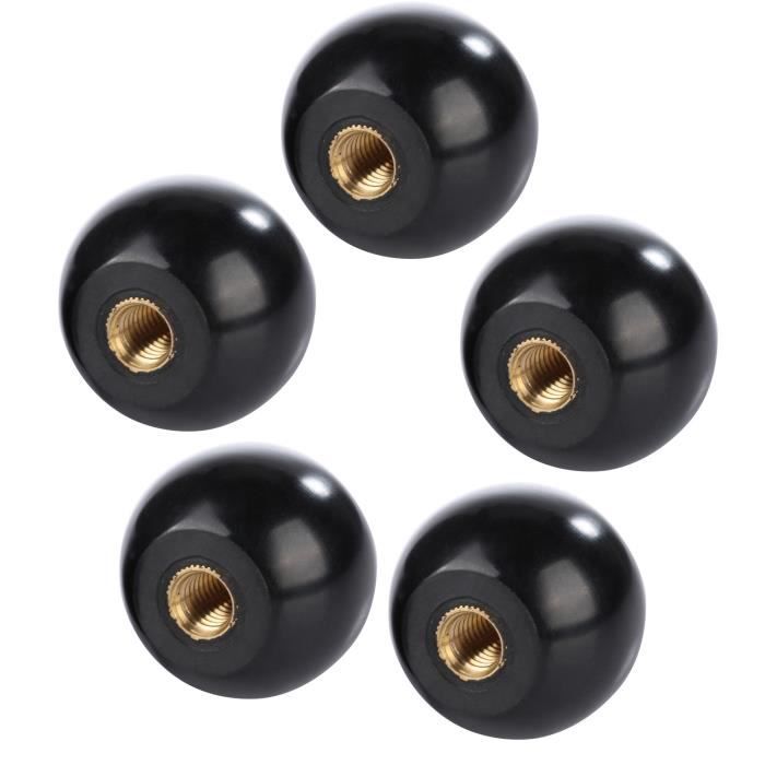 Ej.Life 5 Pièces Noir Bakélite Boule Levier Bouton Cuivre Insert M12 40 Remplacement De Machine Outil 76435939