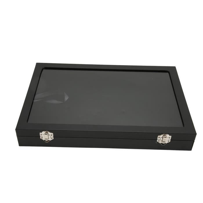 Vitrine 32x80x153.5 cm met LED - 2 glazen deuren en 1 grote lade - Wit