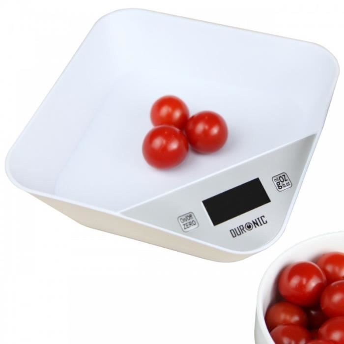 Duronic KS5000 BKSS Balance de Cuisine d'une capacité de 5 kg | Précision à 1 g | Bol en inox de 2.5 L inclus | Large écran LCD | Fonction d'ajout de Duronic KS5000 BKSS Balance de Cuisine d'une capacité de 5 kg | Précision à 1 g | Bol en inox de 2.5 L inclus | Large écran LCD | Fonction d'ajout de