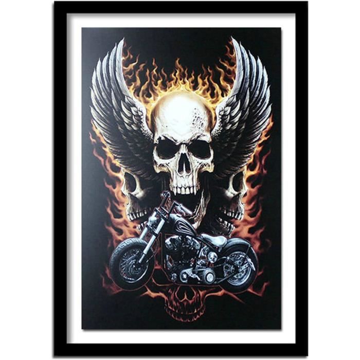 Diamant Peinture Carré Complet Crâne DIY 5D Square Diamond Art Kit Carré Diamant Artisanat Toile Peinture Avec Diamants Strass Kits De Broderie Arts Et Artisanat Adultes Décoration Murale 30X40CM