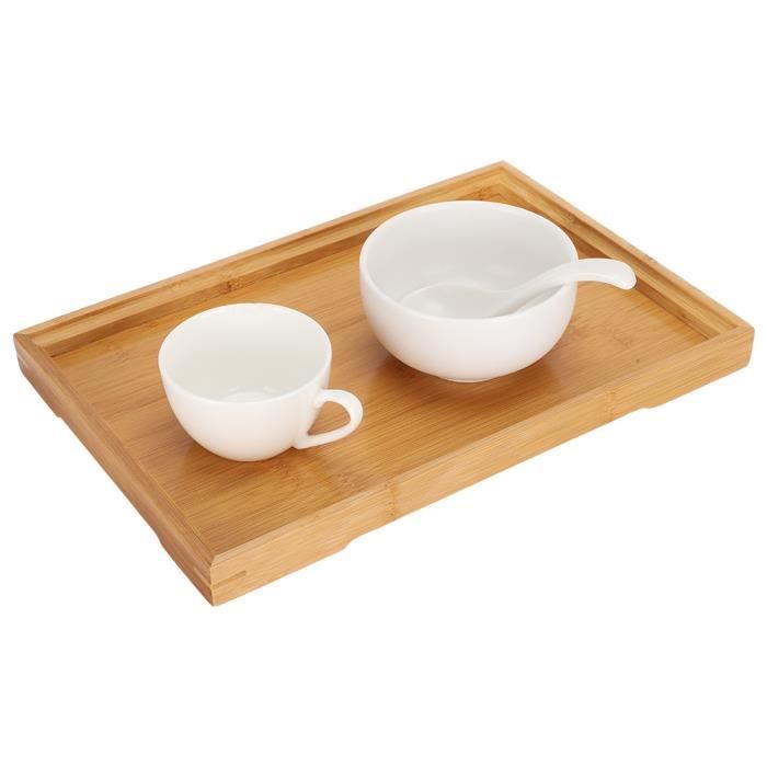EJ.life Dishes Plates, Bamboo Dishes Plates Kitchen Tool Serving Tray