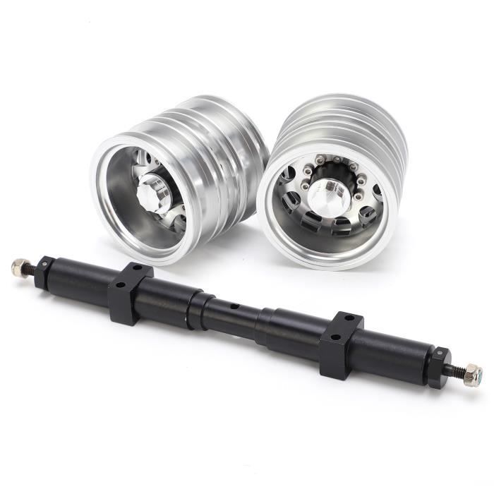 AXspeed Lot de 2 moyeux de roue avant en métal pour Tamiya 1/14, remorque, tracteur, escalade, camion radiocommandé, mise à niveau (roulement à balle