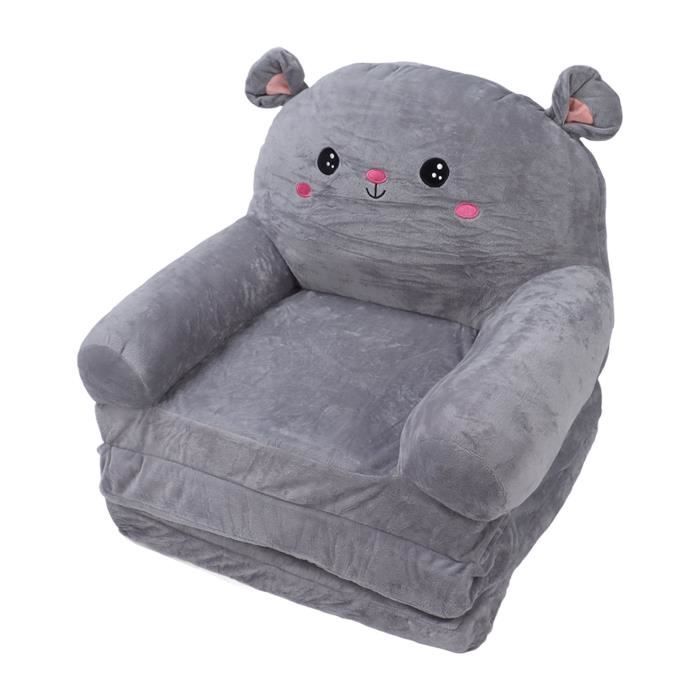 Canapé Pliable Pour Enfants Couronne Rose - Chaise Portable Peluche Douce Avec Fermeture Éclair