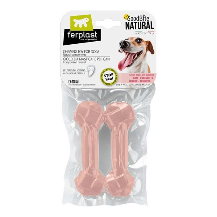 Jouet à mâcher pour chien goût de jambon Ferplast (x2) Jouet à mâcher pour chien goût de jambon Ferplast (x2)