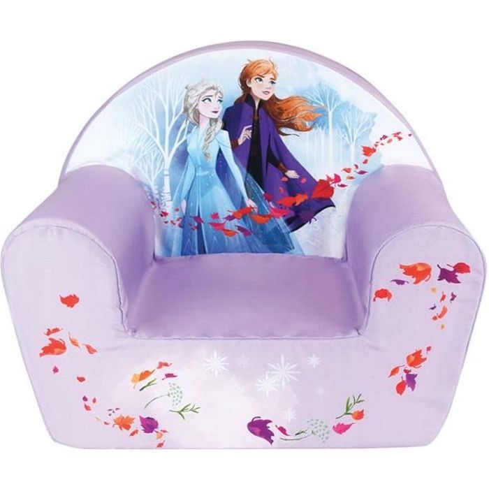 fauteuil club enfant - fun house - reine des neiges - violet - déhoussable - avec accoudoirs