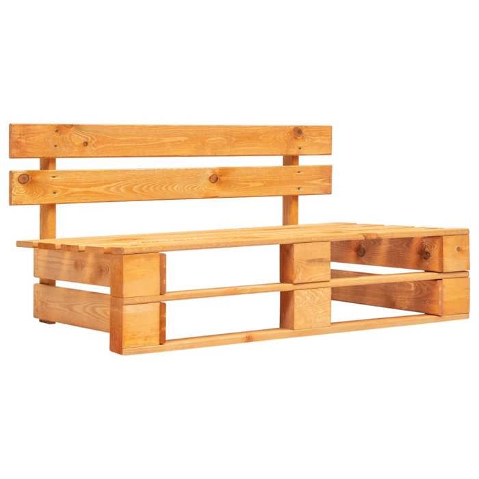 VIDAXL Banc palette de jardin bois miel - vue 2