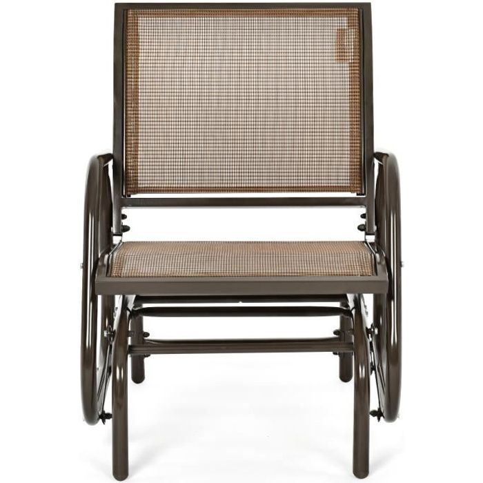 Jardin GIANTEX Fauteuil à Bascule en Bois,Fauteuil de Jardin avec Accoudoirs Naturel Rocking Chair Exterieur pour Véranda Adirondack en Bois,Fauteuil de relaxation Balcon