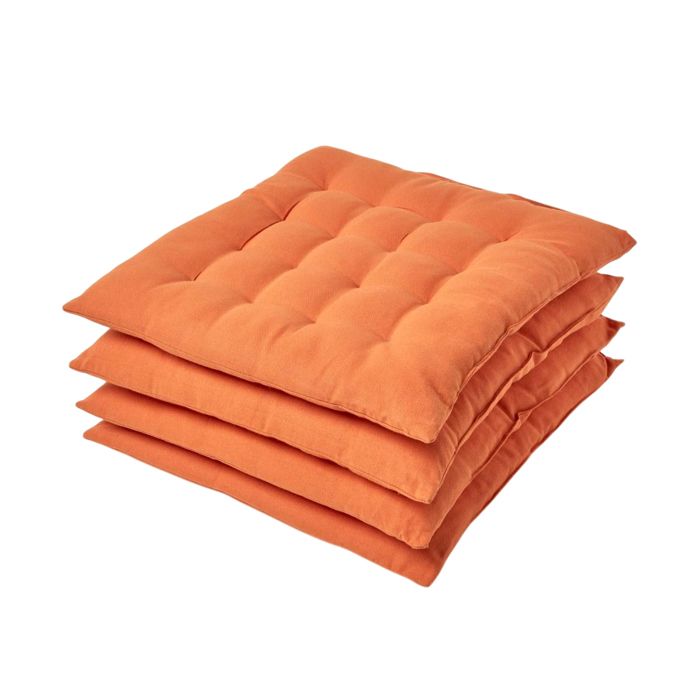 Lot de 4 galettes de chaise Capitonnee Terracotta 40 x 40 cm Lot de 4 galettes de chaise Capitonnee Terracotta 40 x 40 cm