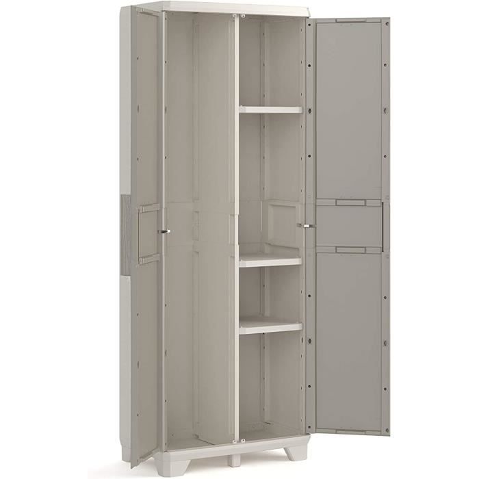 KETER Armoire utilitaire WOOD GRAIN , Beige / Sable, 68 x 39 x 182 cm