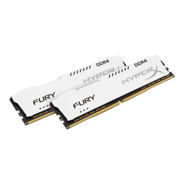 Vente Memoire PC HyperX FURY DDR4 16 Go: 2 x 8 Go DIMM 288 broches 2933 MHz - PC4-23400 CL17 1.2 V mémoire sans tampon non ECC blanc pas cher Vente Memoire PC HyperX FURY DDR4 16 Go: 2 x 8 Go DIMM 288 broches 2933 MHz - PC4-23400 CL17 1.2 V mémoire sans tampon non ECC blanc pas cher