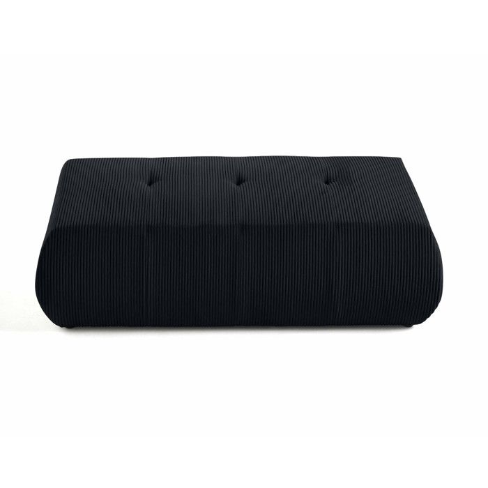 Onyx - pouf dappoint - en velours côtelé - Noir Onyx - pouf dappoint - en velours côtelé - Noir