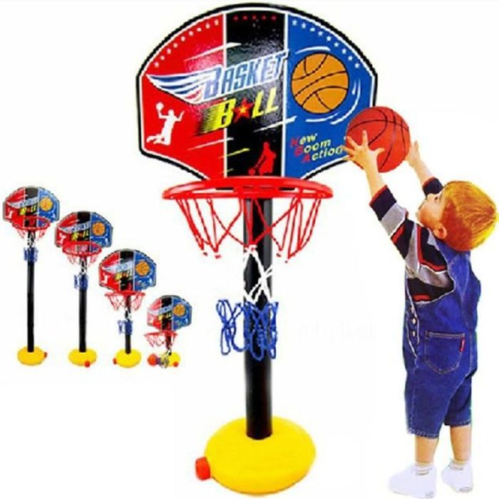Abree Mini Panier de Basketball Ajustable Portable 150cm-170cm Poteau en métal pour Enfants