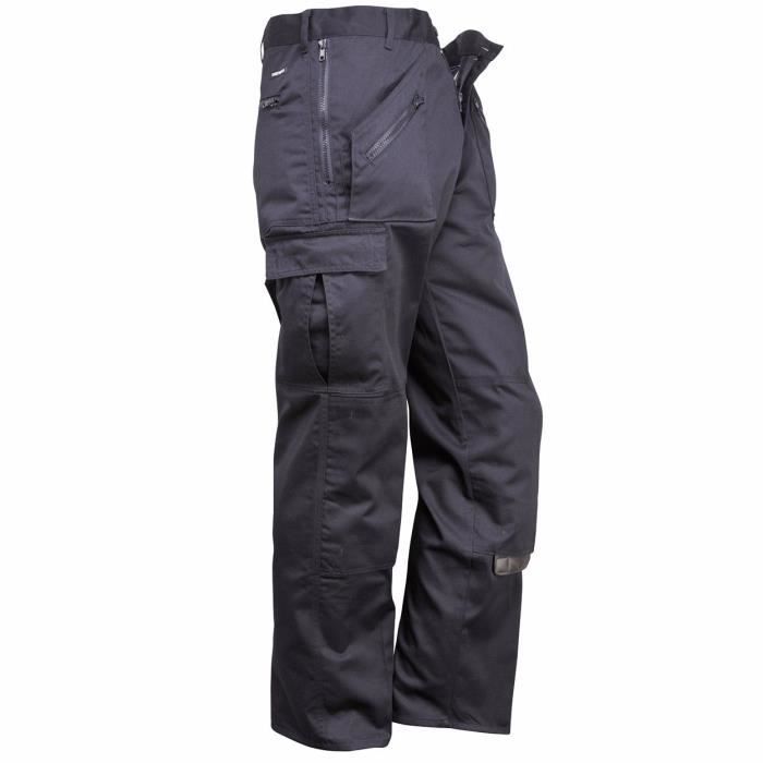 Pantalon De Travail Portwest Classic - Bleu Marine, Taille W46 L31, Avec Poches Zippées