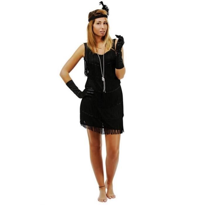 Robe Charleston noire avec bandeau REF/90261 (Déguisement adulte femme  taille L/XL) - Cdiscount Jeux - Jouets