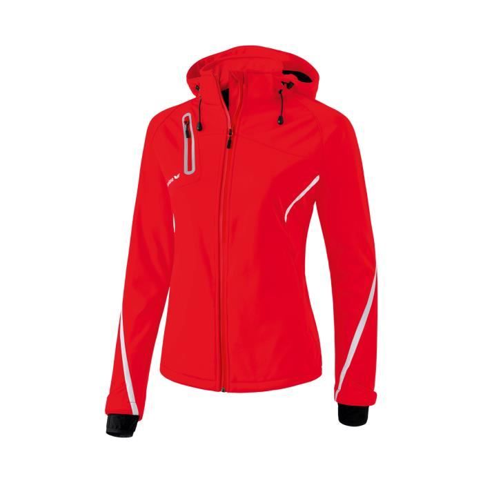veste softshell fonction femme - erima - rouge - multisport - respirante et coupe-vent