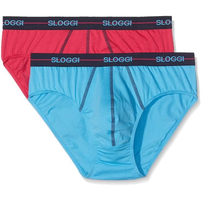 Sloggi 1NY33, Homme Slm Début Midi C2p Boxer Slip , Multicolore (Pink