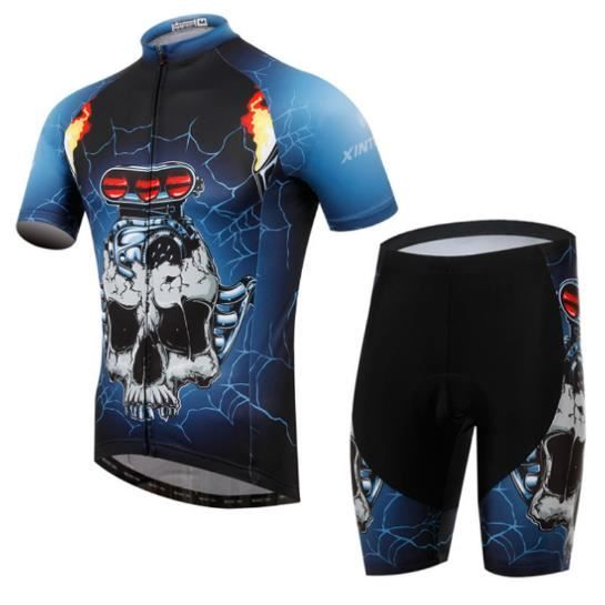 Faambi le crâne Maillot de Cyclisme Spécial Homme Manches Courte été