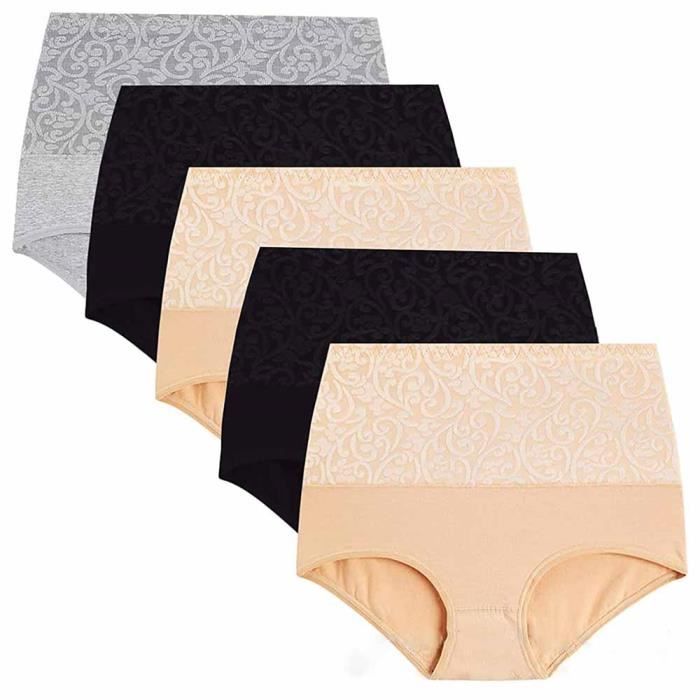 Culotte Femme Coton Taille Haute ECELEN Grande Elasticité