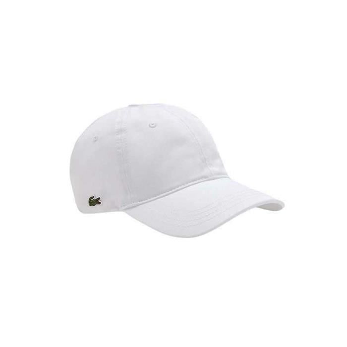 Casquette Lacoste Unisexe Coton Biologique Blanc Blanc Cdiscount