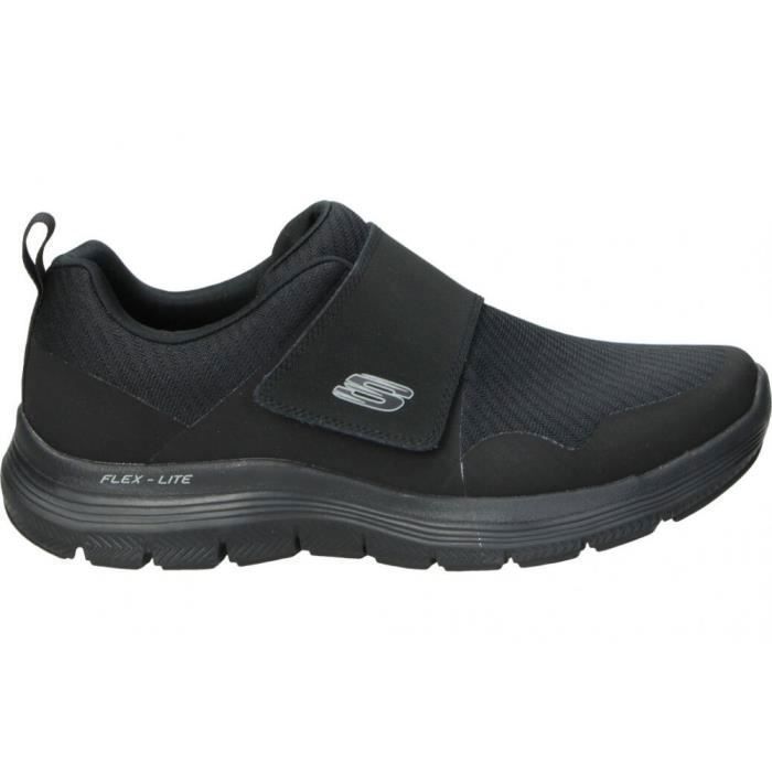 Skechers Baskets homme Skechers 894159-BBK - Noir - Lacets - Plat - Adulte