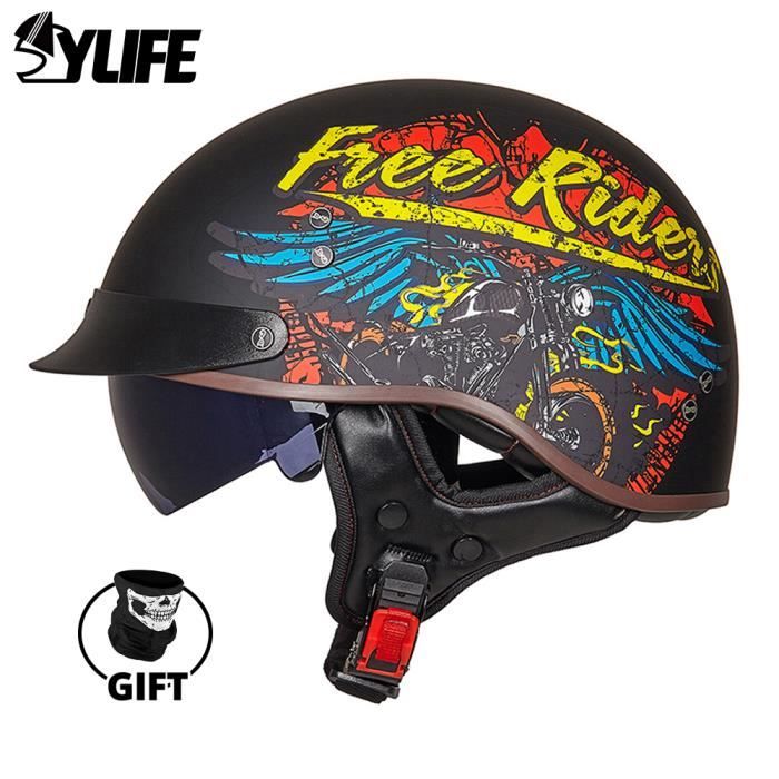 Casque De Moto Demi-visage Pour Homme,casque De Croiseur Hurbike,profil