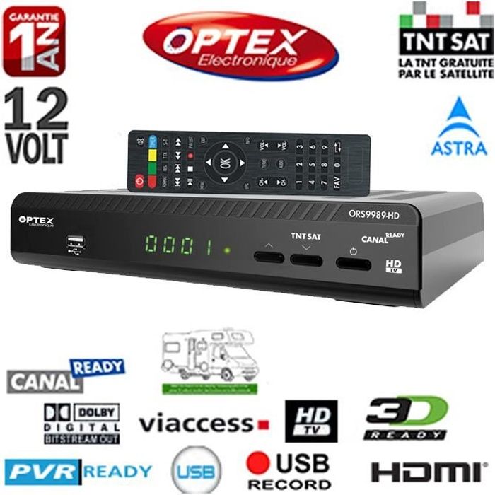 Tuner Satellite - OPTEX - ORS9989-HD - TNTSAT HD - HDMI - Ethernet - USB
