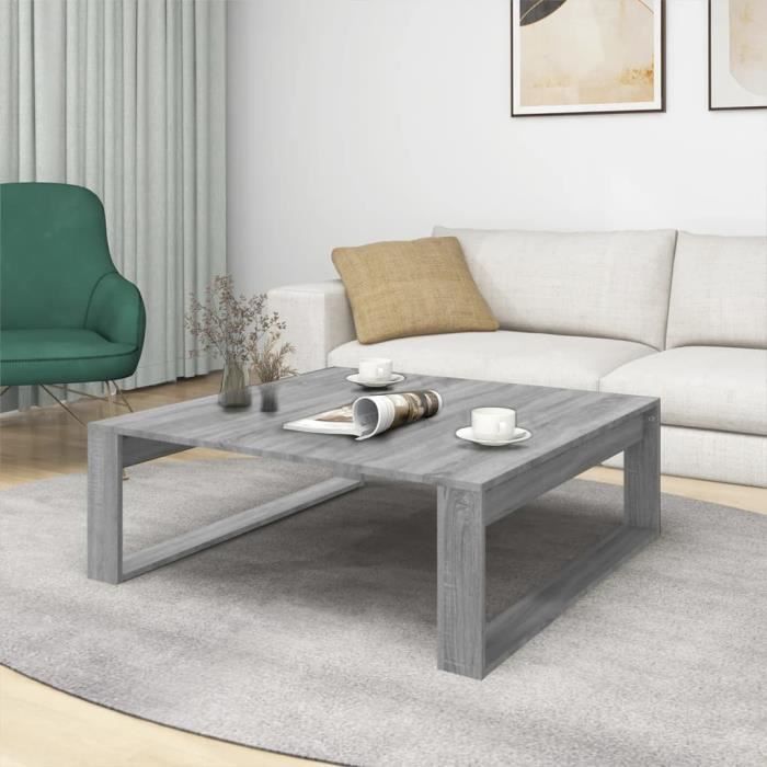 ABB Table basse Sonoma gris 100x100x35 cm Bois d'ingénierie - Qqmora ...