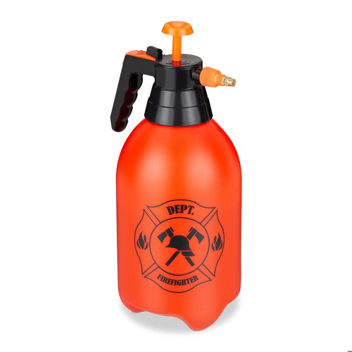 Lance à Eau De Pompier Relaxdays – Réservoir 2,5 L En Sac à Dos, Portée 5 M, Double Jet, Pour Enfants, Rouge Et Jaune, Idéal Pour Batailles D'été