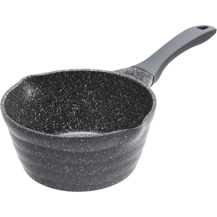 Casserole Induction 20cm Antiadhésive - Poêle à Lait Fonte D'Aluminium Sans PFOA, Tous Feux