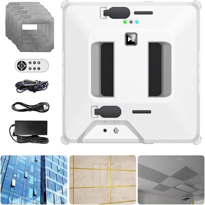 Robot Lave-vitres Intelligent - 6 Buses, 6000Pa, Contrôle Par App, Pour Vitres, Miroirs Et Carrelage, Nettoie Tout Seul !