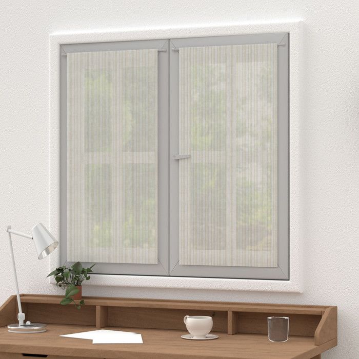 Voilage Baie Vitrée 280x250 Cm Blanc Et Or - Jacquard à Oeillets - 100% Polyester - Prêt à Poser