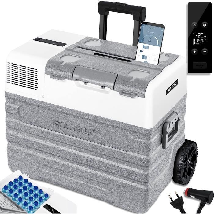 Glacière Électrique KESSER 40L Compresseur - Congélateur/Réfrigérateur, -20°C, 12/24/230V, écran LED