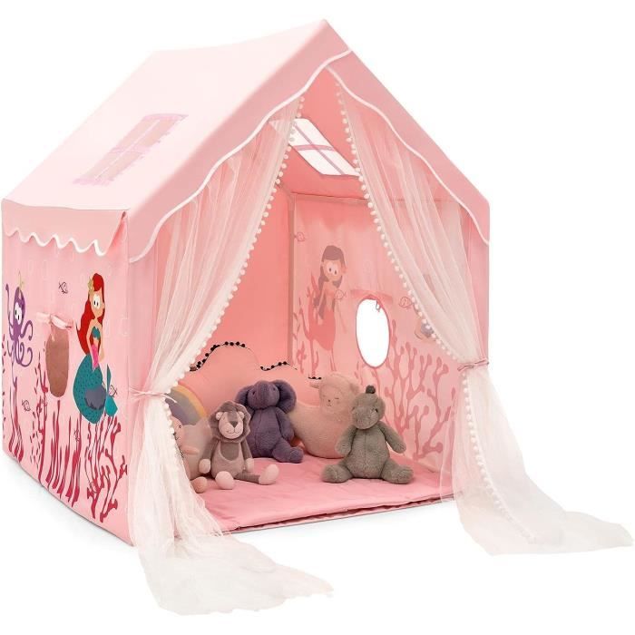 DREAMADE Tente de Jeux Enfant, Château de Princesse Pliable avec
