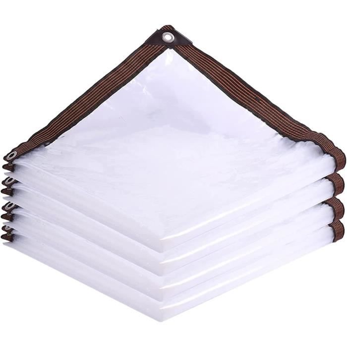 QIAOH Bâche Transparente Imperméable 4x9m, Bache De Protection PVC, Bâche Transparente Pour Serre De Jardin, Couvertures De Feuille D'usine De Fleur Anti-Pluie