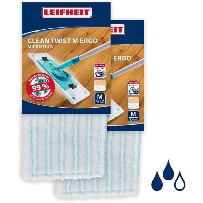 6 Housses Microfibre Pour Balai Leifheit Clean Twist M / Power Clean M - Rechange Lavable