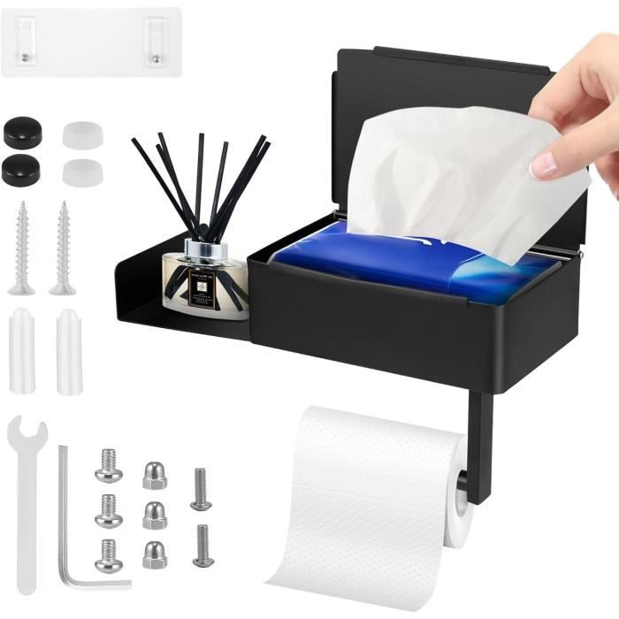 Porte-Serviettes en Rouleau de Papier Toilette pour Salle de Bain, Porte- Serviettes en Papier à une Main, éTagèRe Murale avec Effet - Bricolage