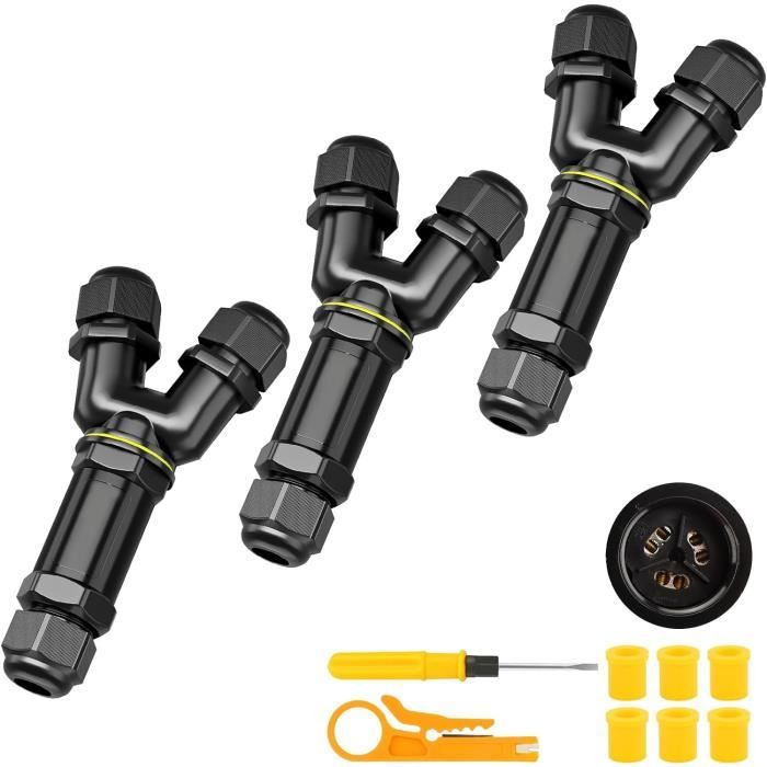 Connecteurs étanches 3 Broches - Lot De 10 Jeux (modèles 7183-7771-80 / 7282-7771-80) - Câblage Auto/moto - 7