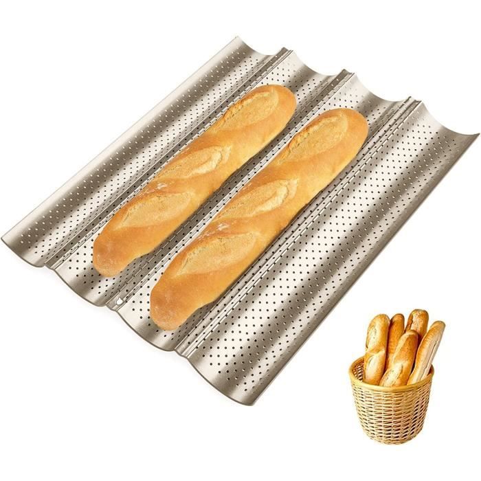 Acheter Moule à Baguette antiadhésif en acier au carbone, pain français à 3  rainures, plateau de cuisson