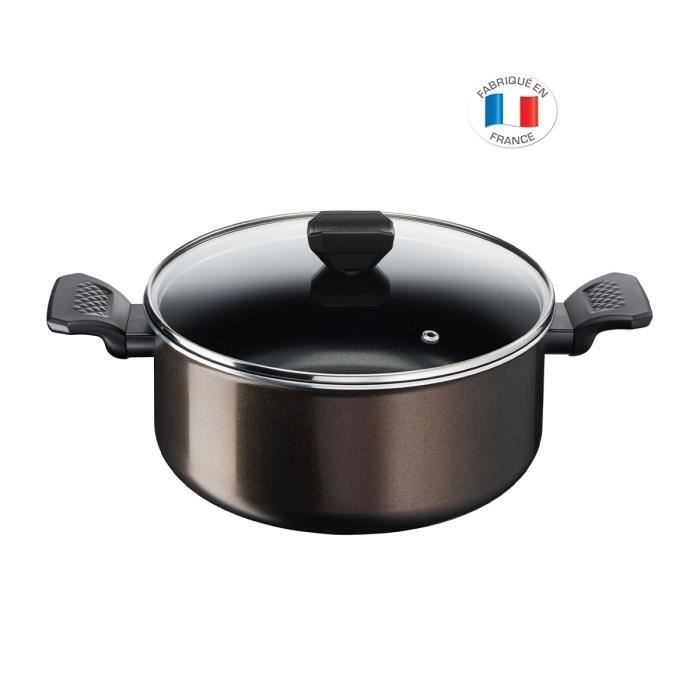 TEFAL B5544602 Easy Cook&Clean Faitout 24cm (4,7L) + couv, Antiadhésif,  Thermo-Signal™, Tous feux sauf induction, Fabriqué en France - Cdiscount  Maison