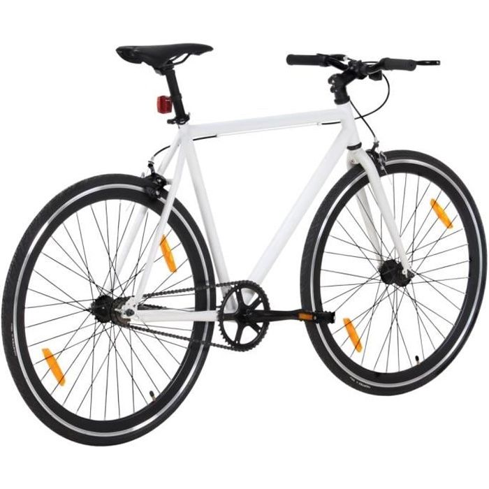Vélo à pignon fixe blanc et noir 700c 51 cm