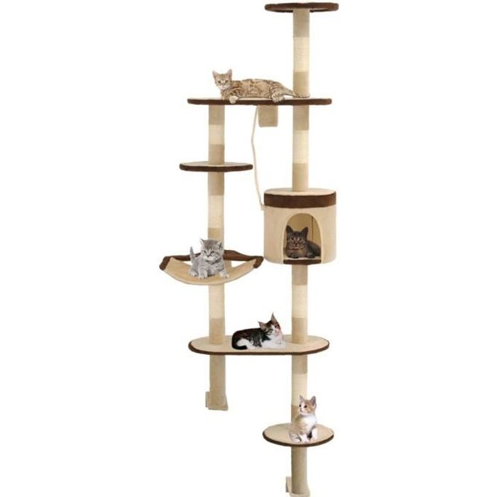 Vidaxl Arbre à chat en sisal Montage mural 194 cm